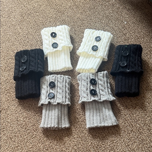 Accessories - Set of Knit Boot Cuffs with Buttons